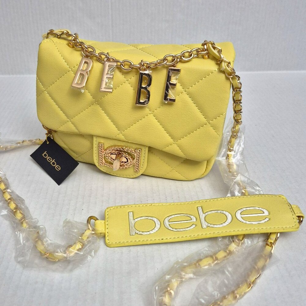 Bebe Wyatt Shoulder Bag Top Handle & Strap, Color: Lemon - New with Tags